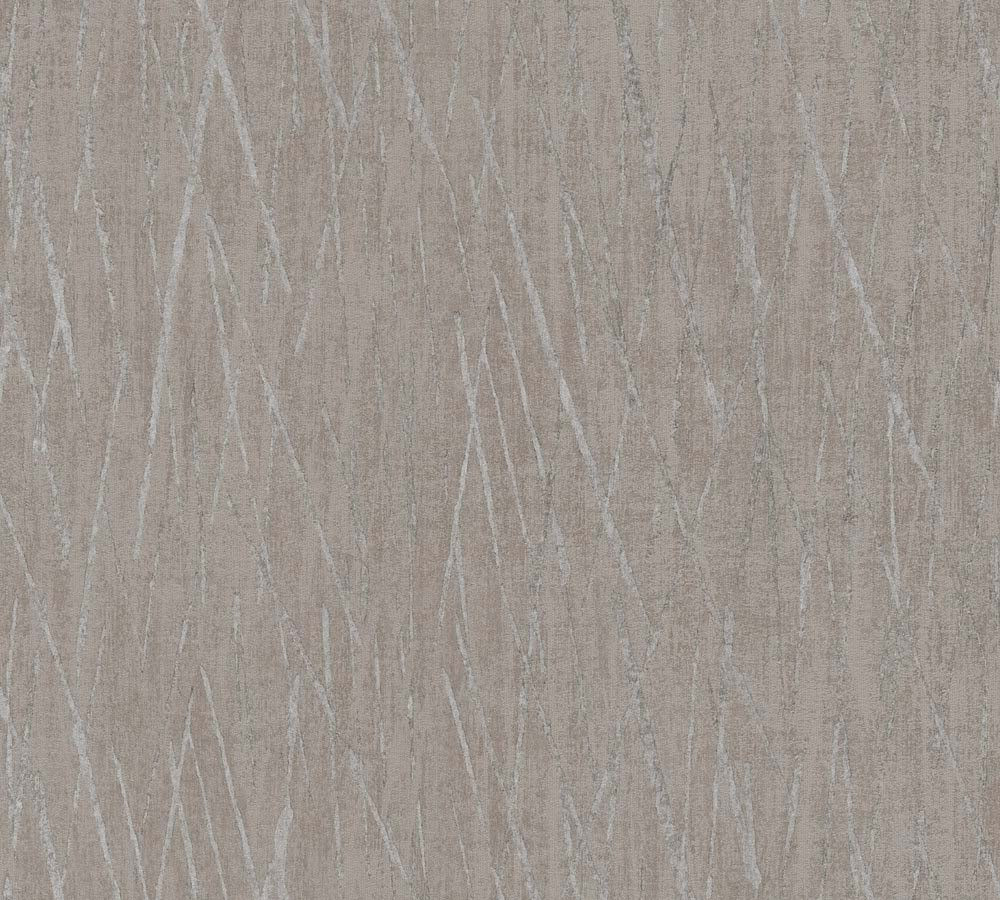 Hygge 2 -  Shimmer Lines stripe wallpaper AS Creation Roll Dark Taupe  385988