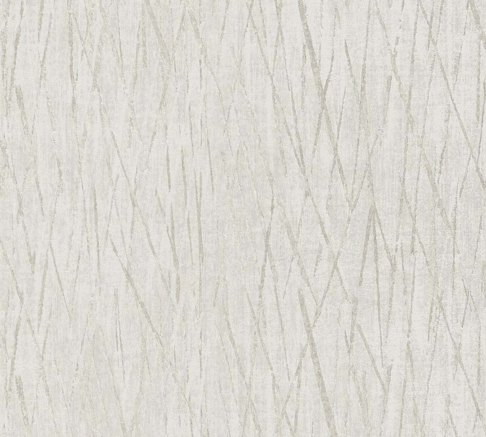 Hygge 2 -  Shimmer Lines stripe wallpaper AS Creation Roll Light Grey  385986