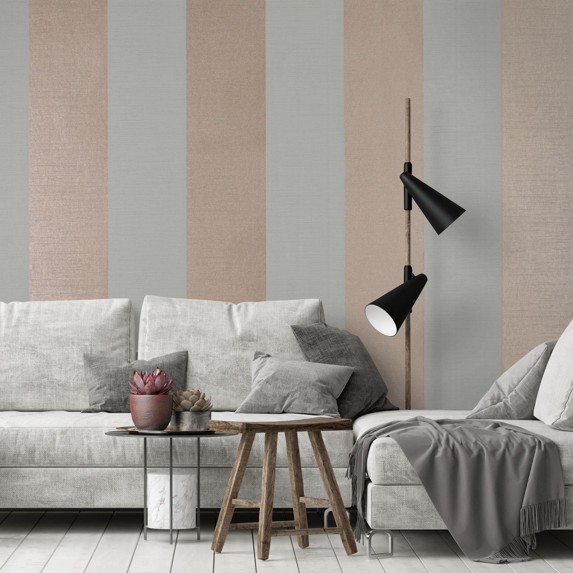 Slow Living - Simplicity Stripes damask wallpaper Hohenberger    