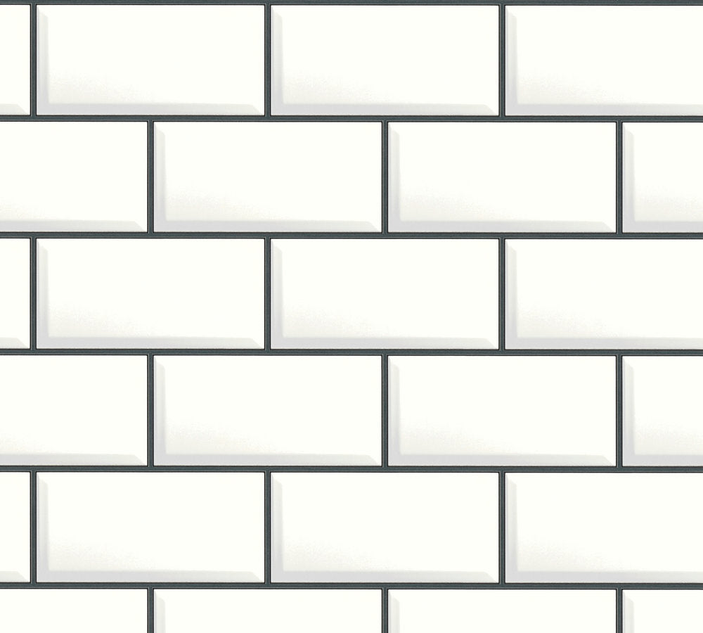 My Home My Spa - Subway Tiles industrial wallpaper AS Creation Roll White  383572
