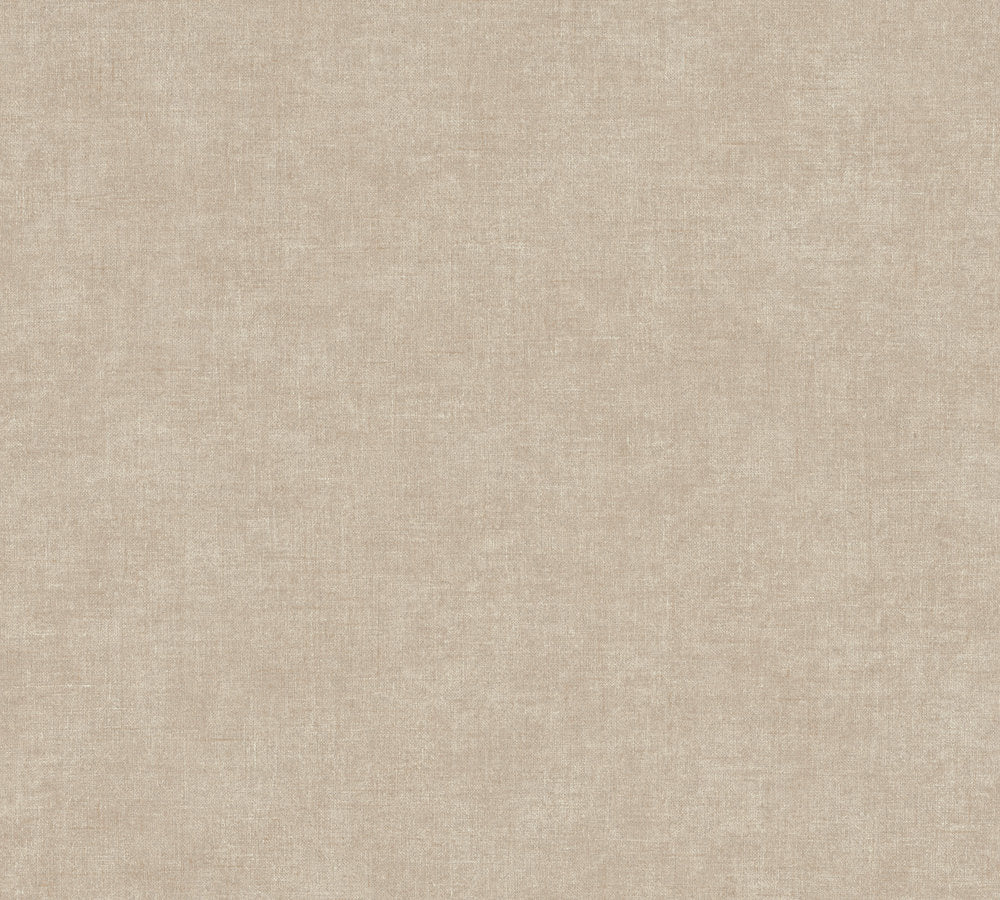 Desert Lodge - Linen Look plain wallpaper AS Creation Roll Taupe  367215