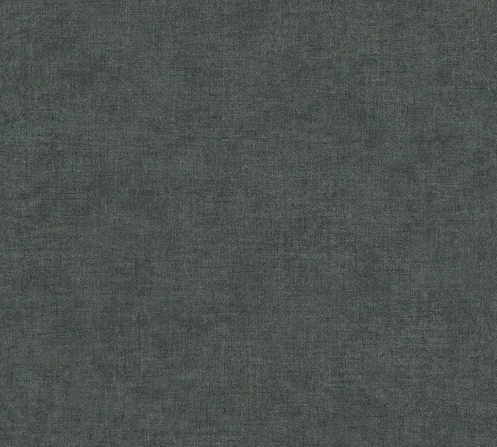 Desert Lodge - Linen Look plain wallpaper AS Creation Roll Light Black  367219