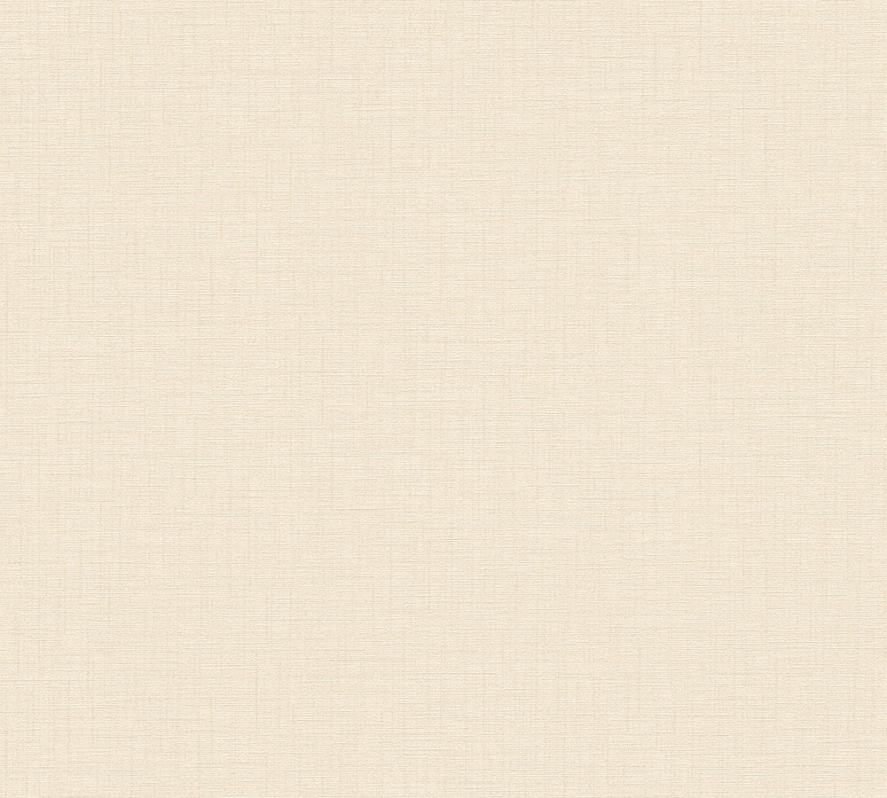 My Home My Spa - Linen Luxury Textile Look plain wallpaper AS Creation Roll Cream  387123