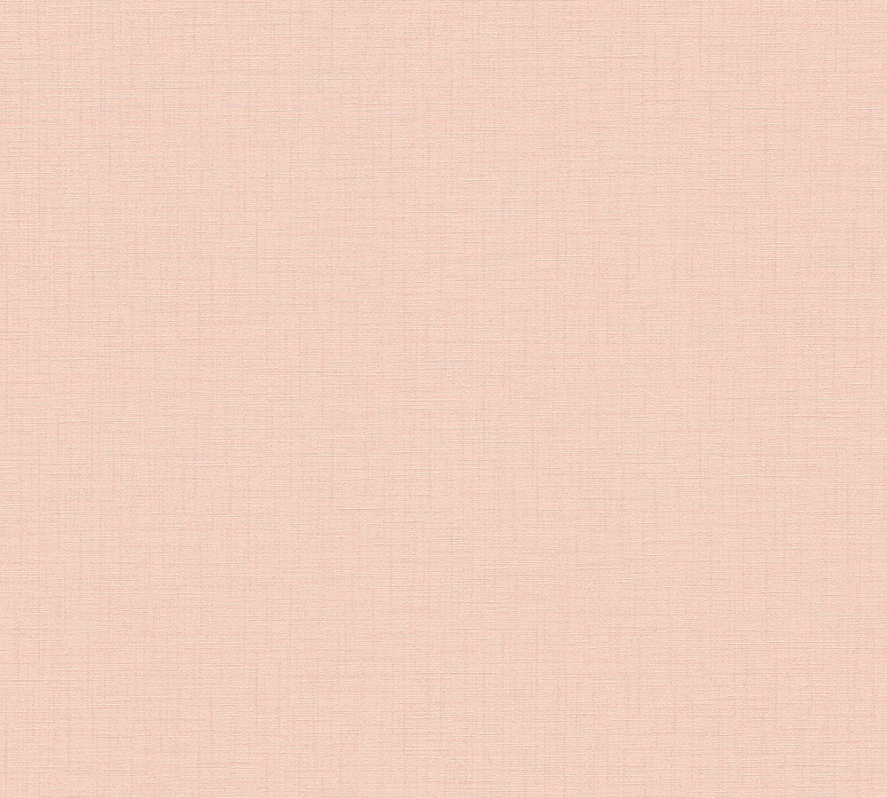My Home My Spa - Linen Luxury Textile Look plain wallpaper AS Creation Roll Light Pink  387125