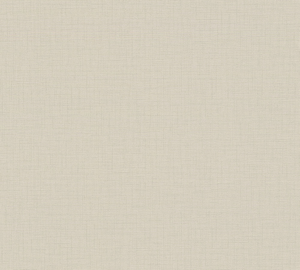 My Home My Spa - Linen Luxury Textile Look plain wallpaper AS Creation Roll Beige  387126