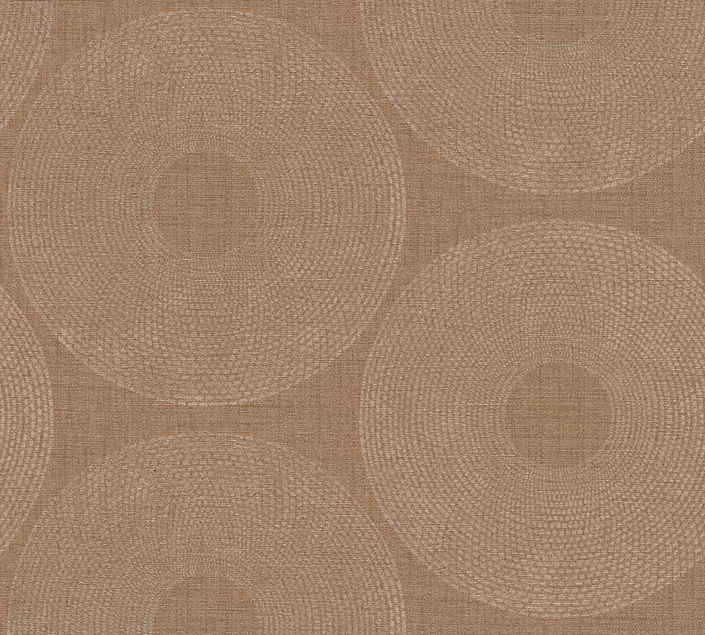 Desert Lodge - Urban Circles geometric wallpaper AS Creation Roll Light Brown  385245