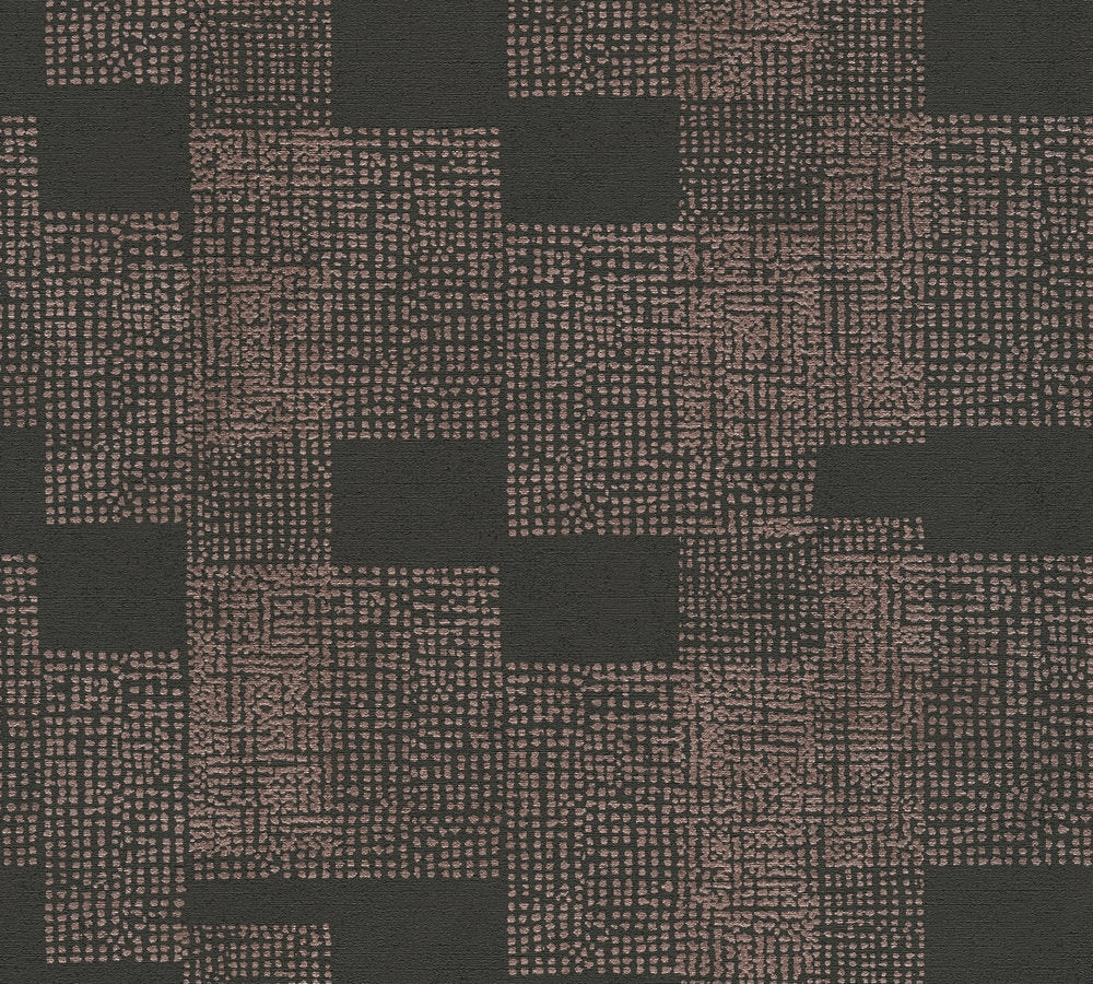 Desert Lodge - Urban Squares geometric wallpaper AS Creation Roll Copper  385252