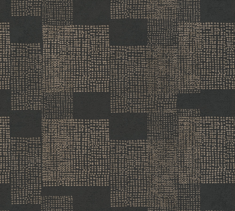 Desert Lodge - Urban Squares geometric wallpaper AS Creation Roll Dark Bronze  385253