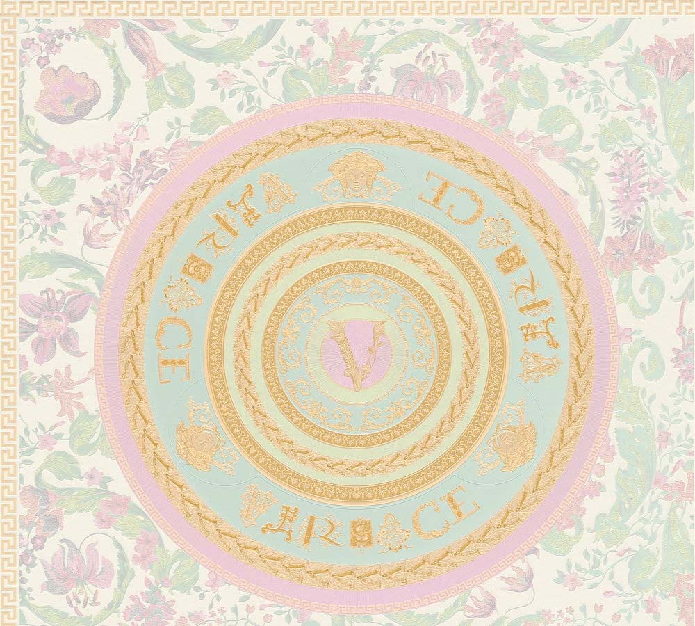 Versace 5 -  Virtus designer wallpaper AS Creation Roll Light Green  387052