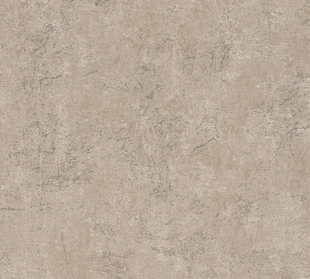 Desert Lodge - Washed Concrete plain wallpaper AS Creation Roll Brown  384844