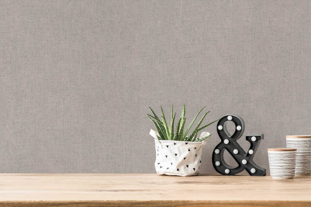 Hygge 2 -  Linen Structure plain wallpaper AS Creation    