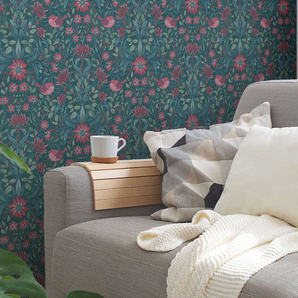 Maison Charme - Floral with Birds botanical wallpaper AS Creation    