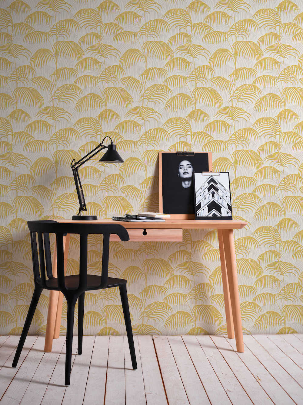 Tessuto 2 - Flocked Palms textile wallpaper AS Creation    