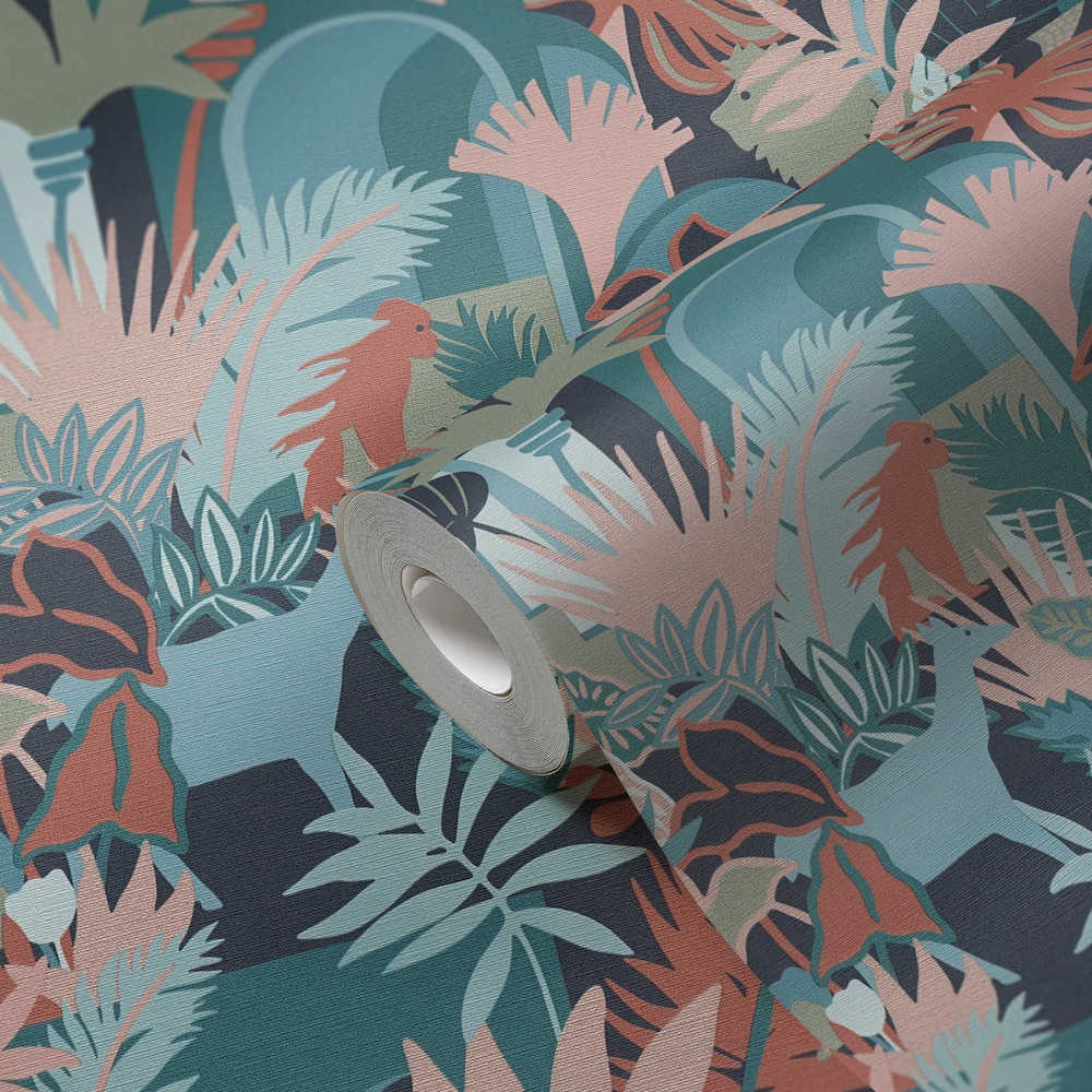 Antigua - Jungle Animals botanical wallpaper AS Creation    