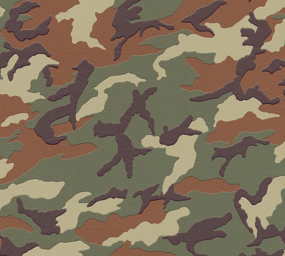Boys & Girls 6 - Camouflage kids wallpaper AS Creation Roll Green  369406