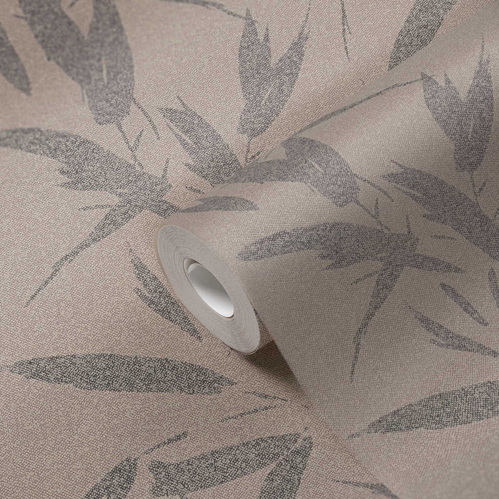 New Elegance - Textured  Leaves botanical wallpaper AS Creation    