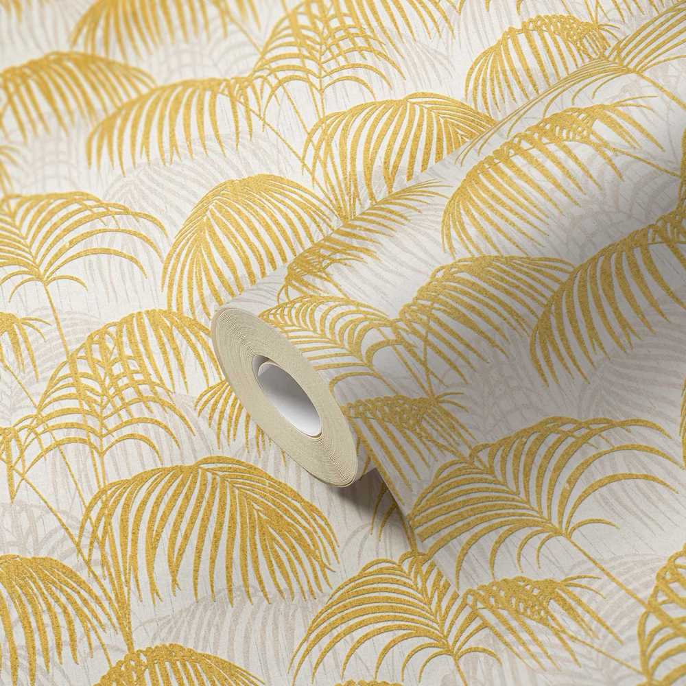 Tessuto 2 - Flocked Palms textile wallpaper AS Creation    