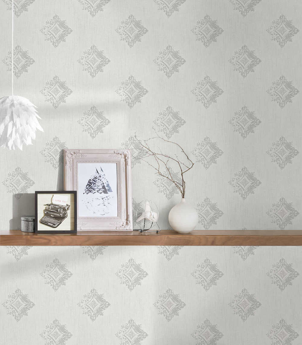 Tessuto 2 - Flocked Diamonds textile wallpaper AS Creation    