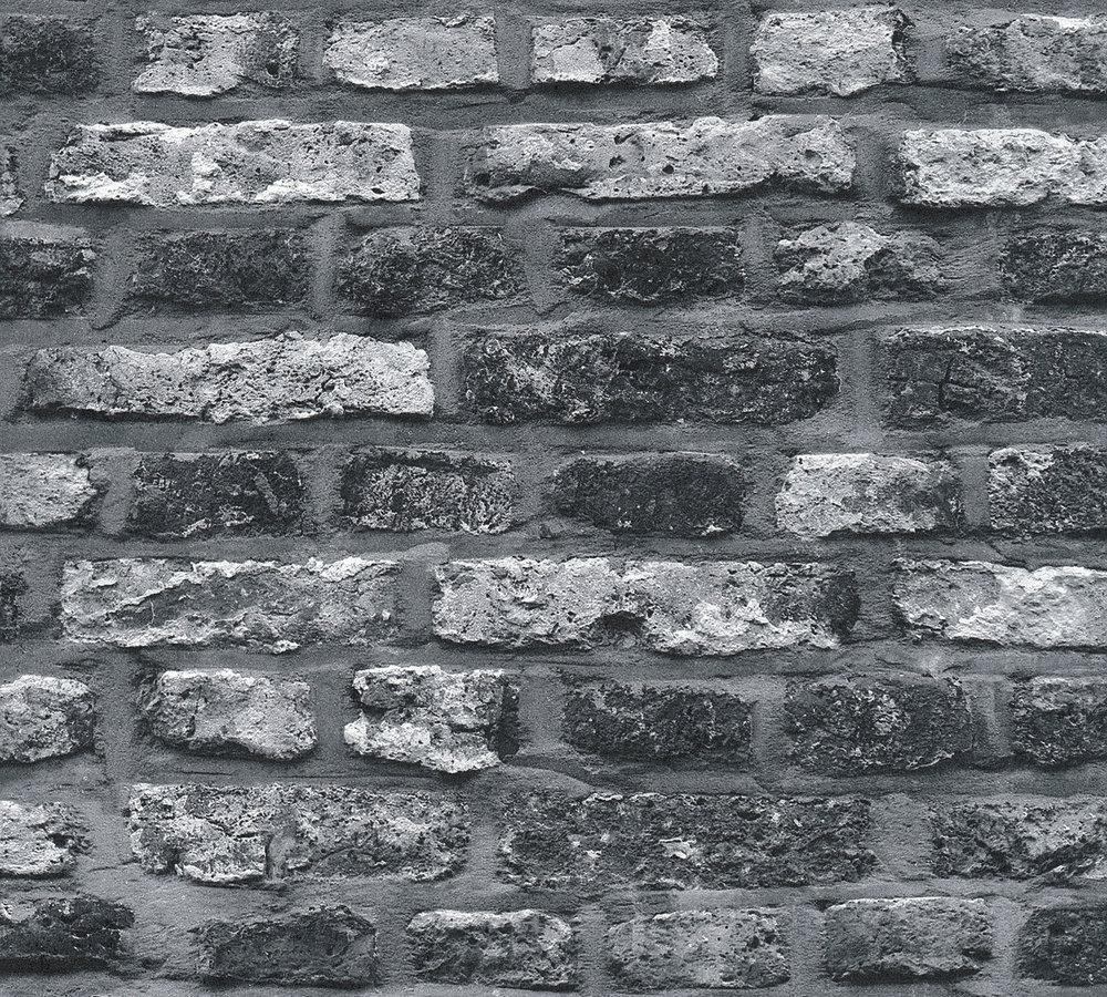 Industrial Elements - Brick by Brick industrial wallpaper AS Creation Roll Grey  362812