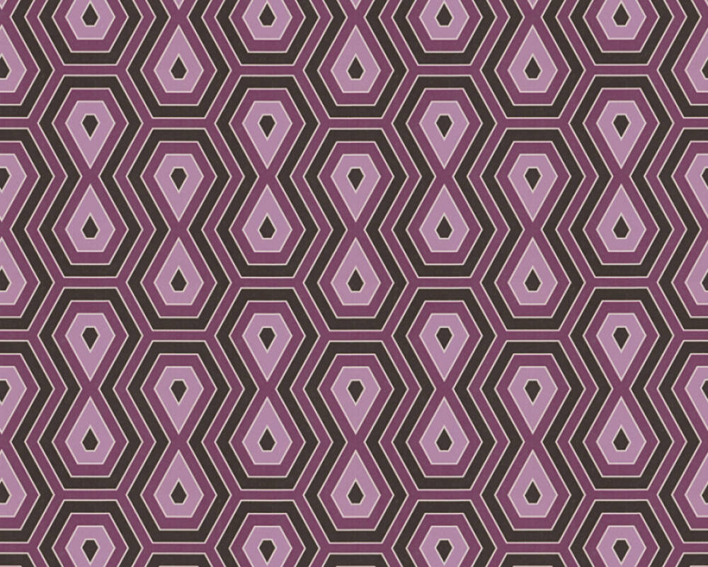 Jungle Chic - Tropical Geometrics geometric wallpaper AS Creation Roll Purple  377073