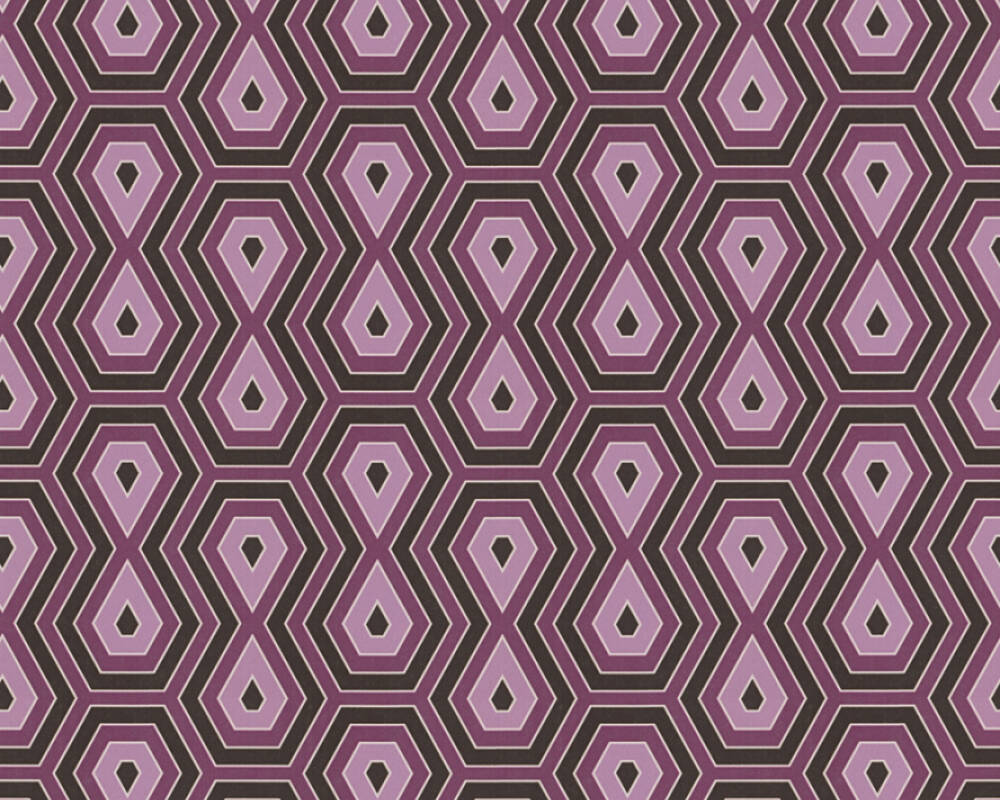 Jungle Chic - Tropical Geometrics geometric wallpaper AS Creation Roll Purple  377073