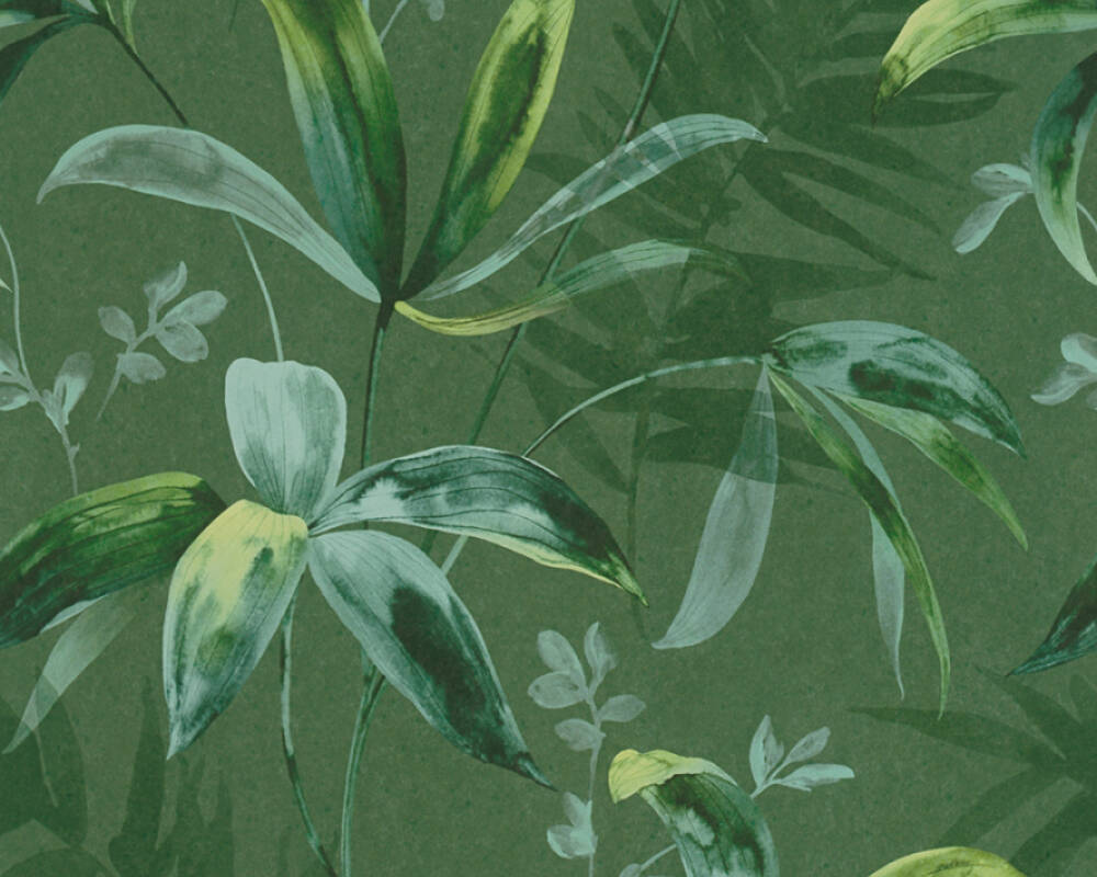 Jungle Chic - Trendy Tropics botanical wallpaper AS Creation Roll Green  377042