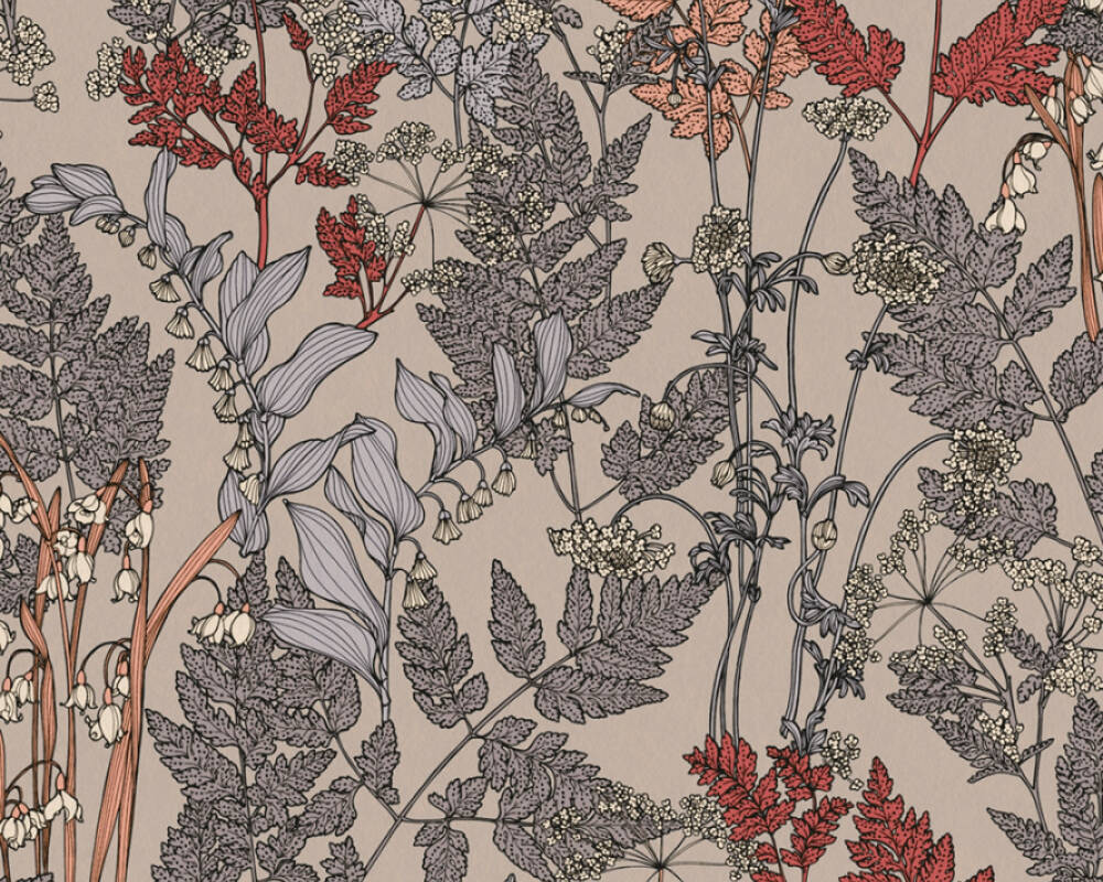 Floral Impression - Florals in the Woods botanical wallpaper AS Creation Roll Orange  377512