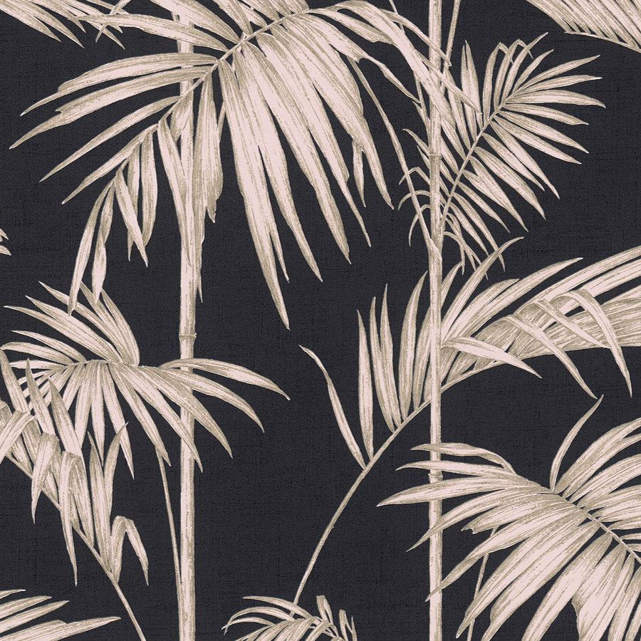 Metropolitan Stories - Palm Glam botanical wallpaper AS Creation Roll Black 369191-Sale