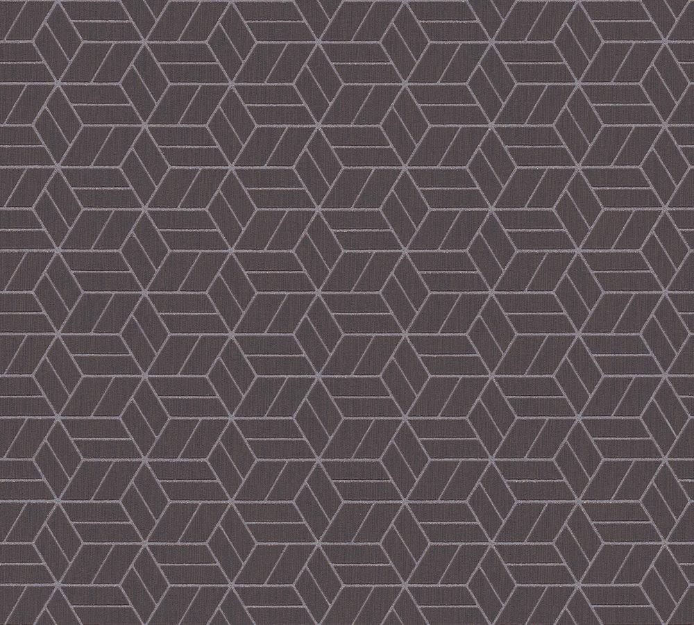 Metropolitan Stories - Abstract Cubes geometric wallpaper AS Creation Roll Light Black  369201