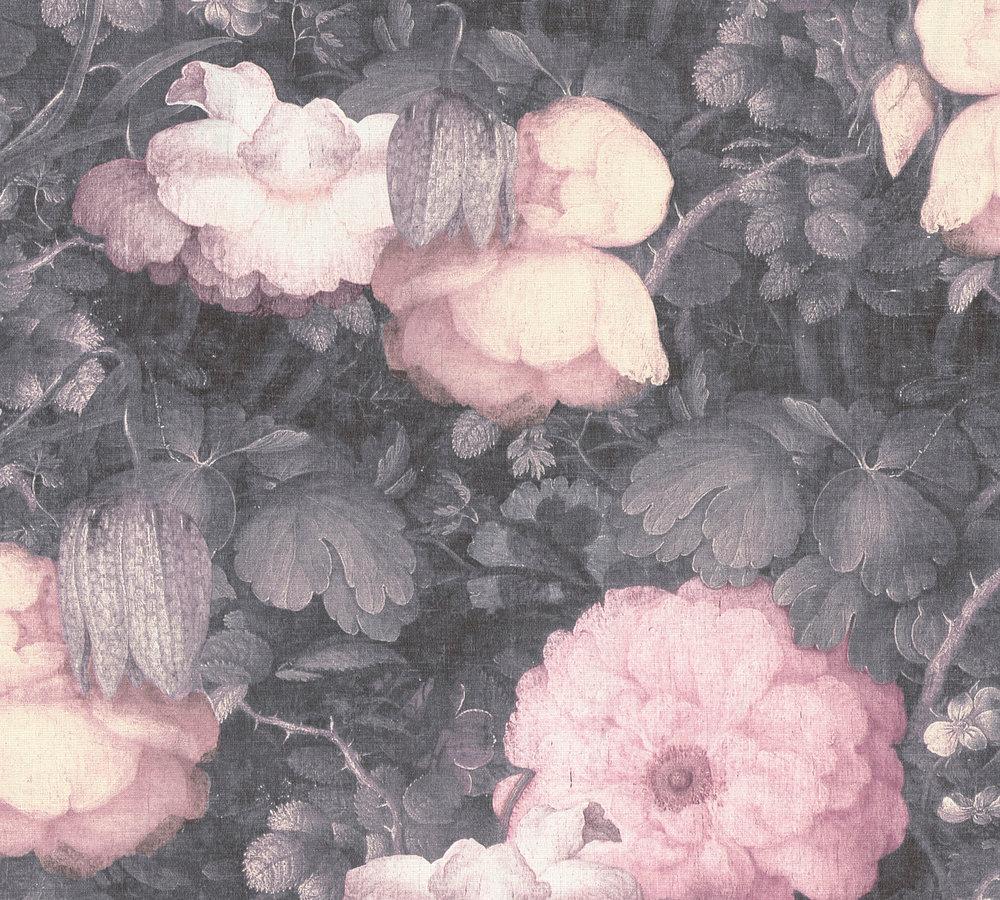 Metropolitan Stories - Floral Canvas botanical wallpaper AS Creation Roll Pink 369212