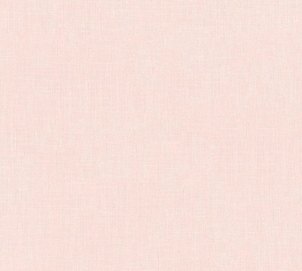 Metropolitan Stories - Linen Fresh plain wallpaper AS Creation Roll Light Pink  369252