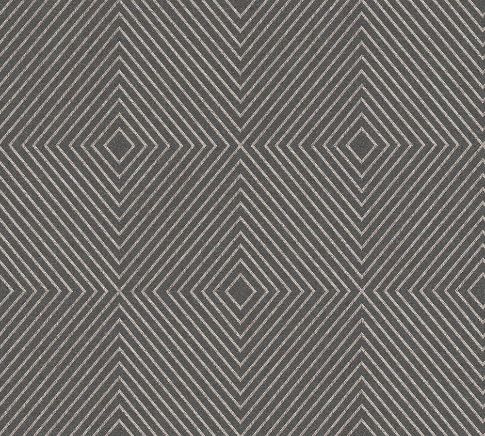 Metropolitan Stories - Scandi Diamonds geometric wallpaper AS Creation Roll Grey  369261