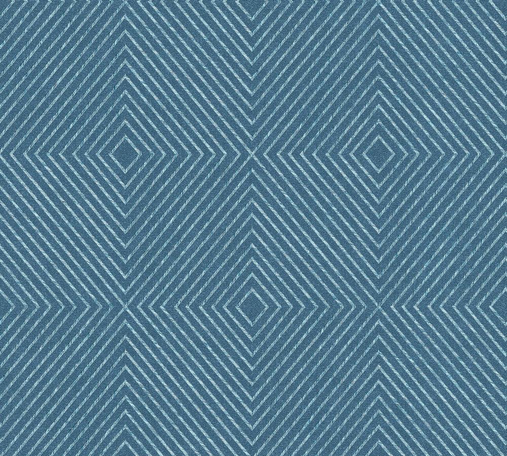Metropolitan Stories - Scandi Diamonds geometric wallpaper AS Creation Roll Blue  369264