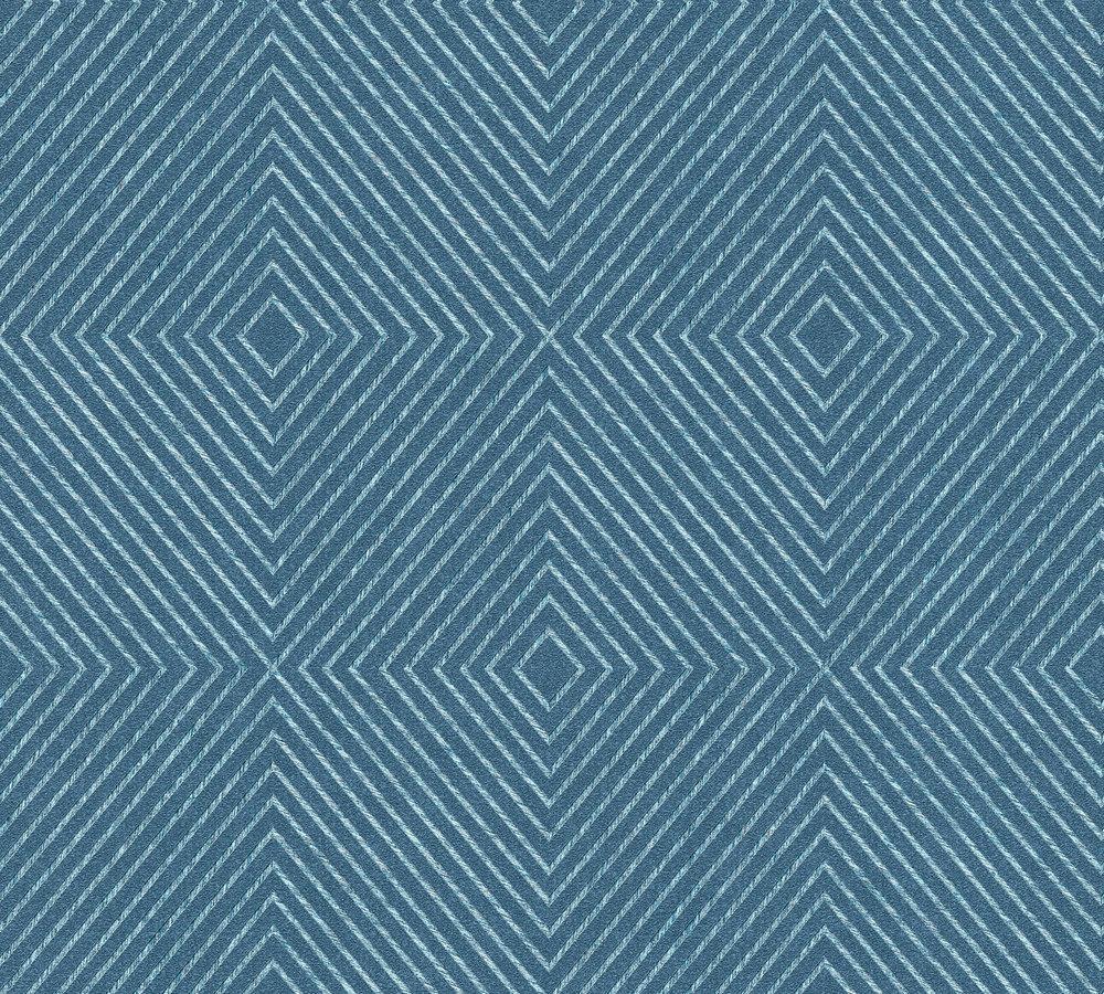 Metropolitan Stories - Scandi Diamonds geometric wallpaper AS Creation Roll Blue  369264