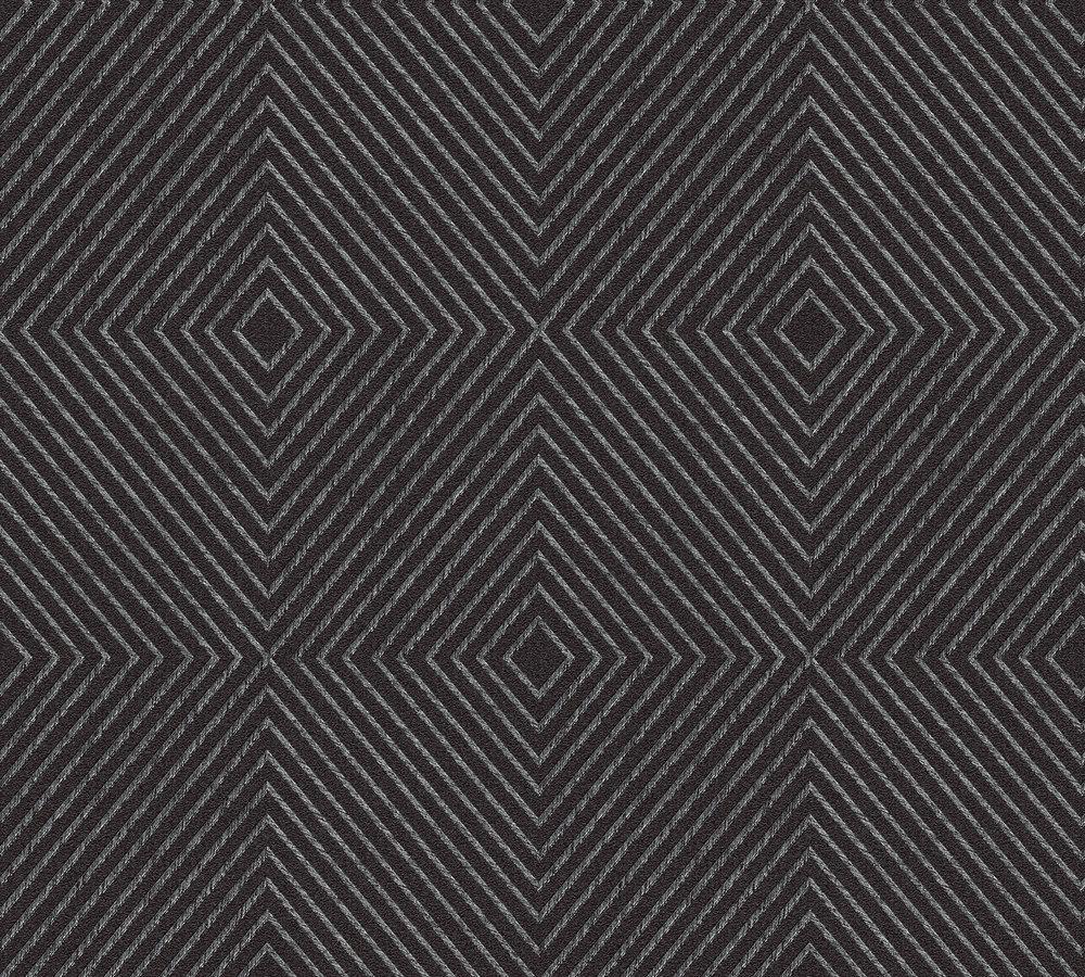 Metropolitan Stories - Scandi Diamonds geometric wallpaper AS Creation Roll Black  369265
