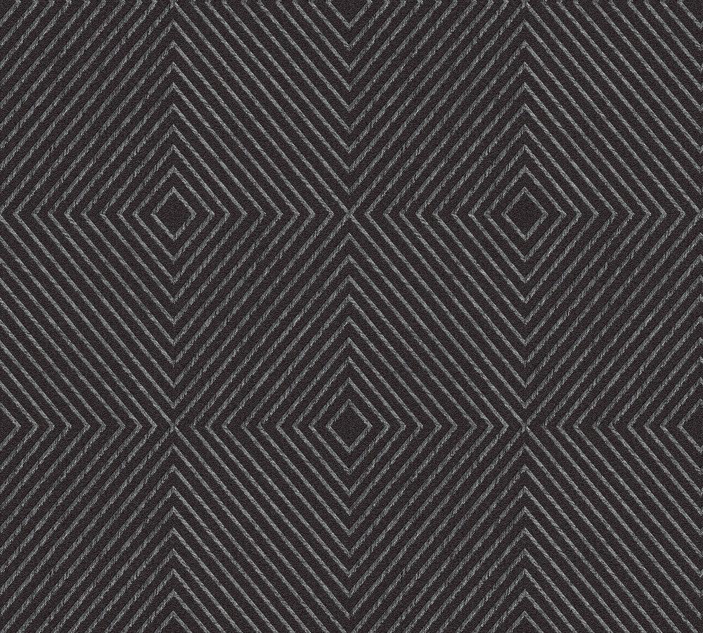 Metropolitan Stories - Scandi Diamonds geometric wallpaper AS Creation Roll Black  369265