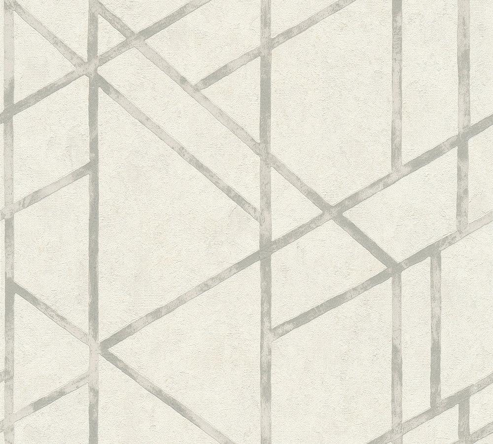 Metropolitan Stories - Lines In Concrete art deco wallpaper AS Creation Roll White  369285
