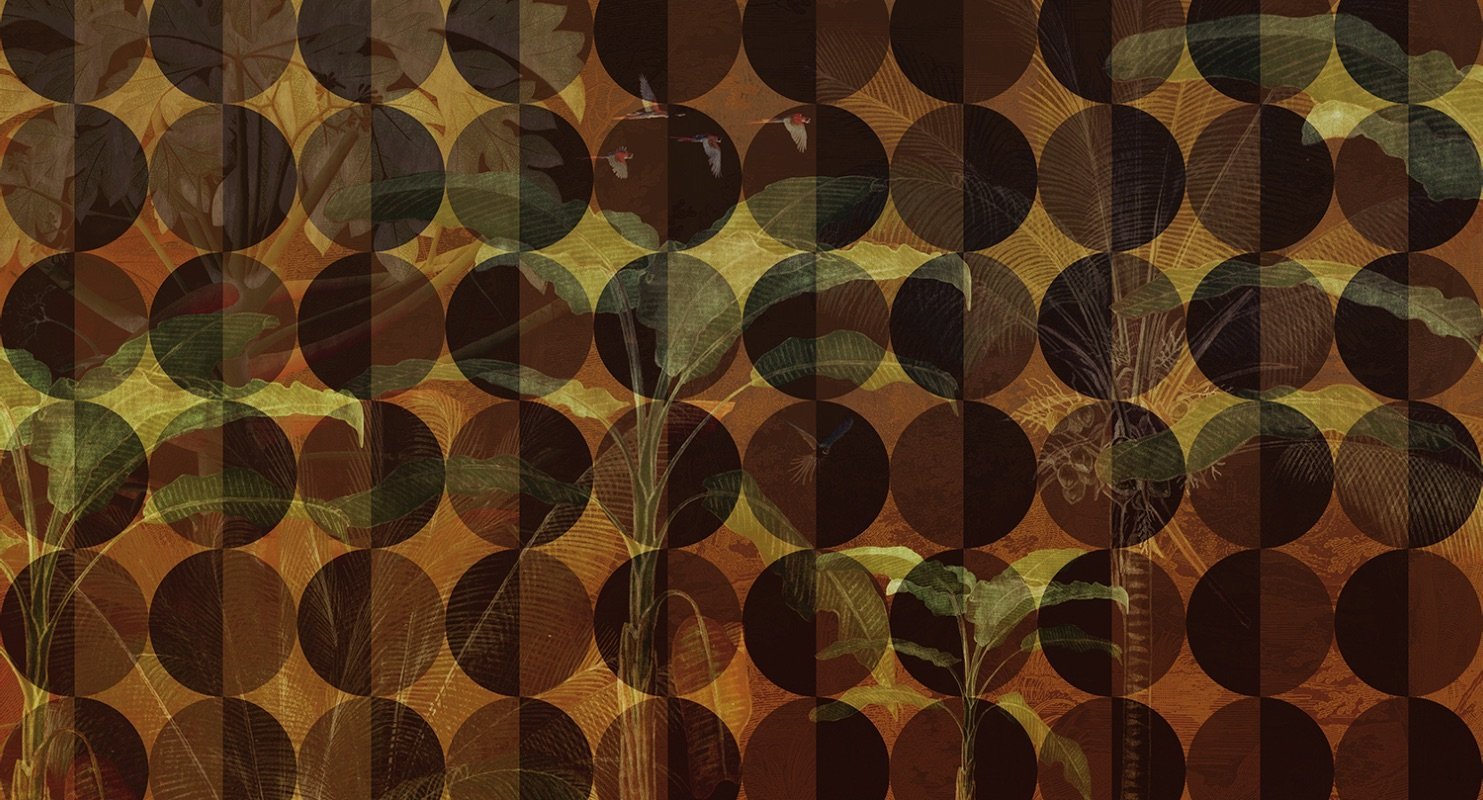 Violet - Circular Tropics digital print Muance Orange   11003