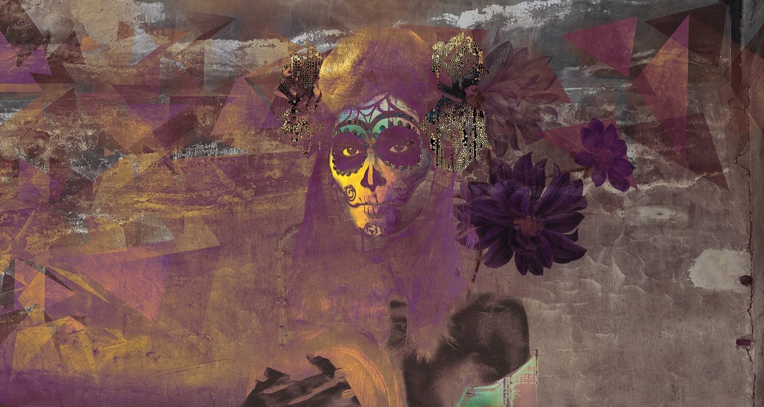 Violet - Mexicoco digital print Muance Purple   11018