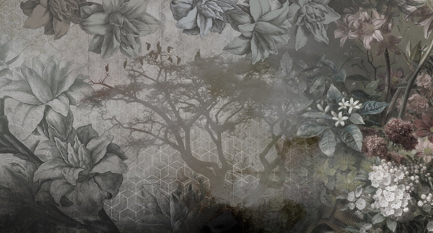 Violet - Spirits digital print Muance Dark Grey Matt Non-woven (Paper Finish) 11082m-S