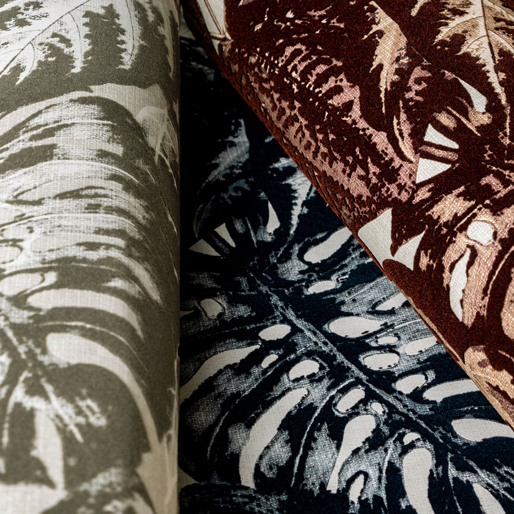 Feel - Flocked Elephant Leaf botanical wallpaper Hohenberger    