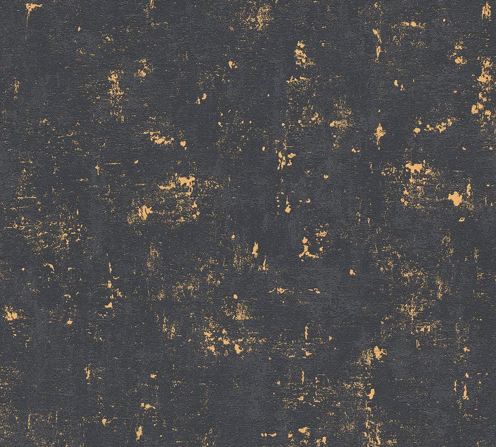 Trendwall - Gilded With Gold bold wallpaper AS Creation Roll Black  230782